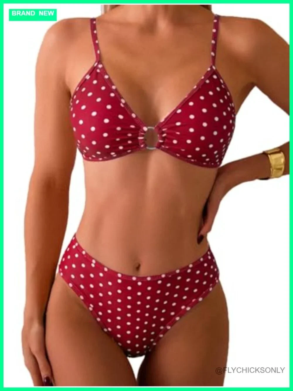 Women's O-Ring Triangle Bikini Set Floral Cheeky Two Piece Bathing Suit 82%